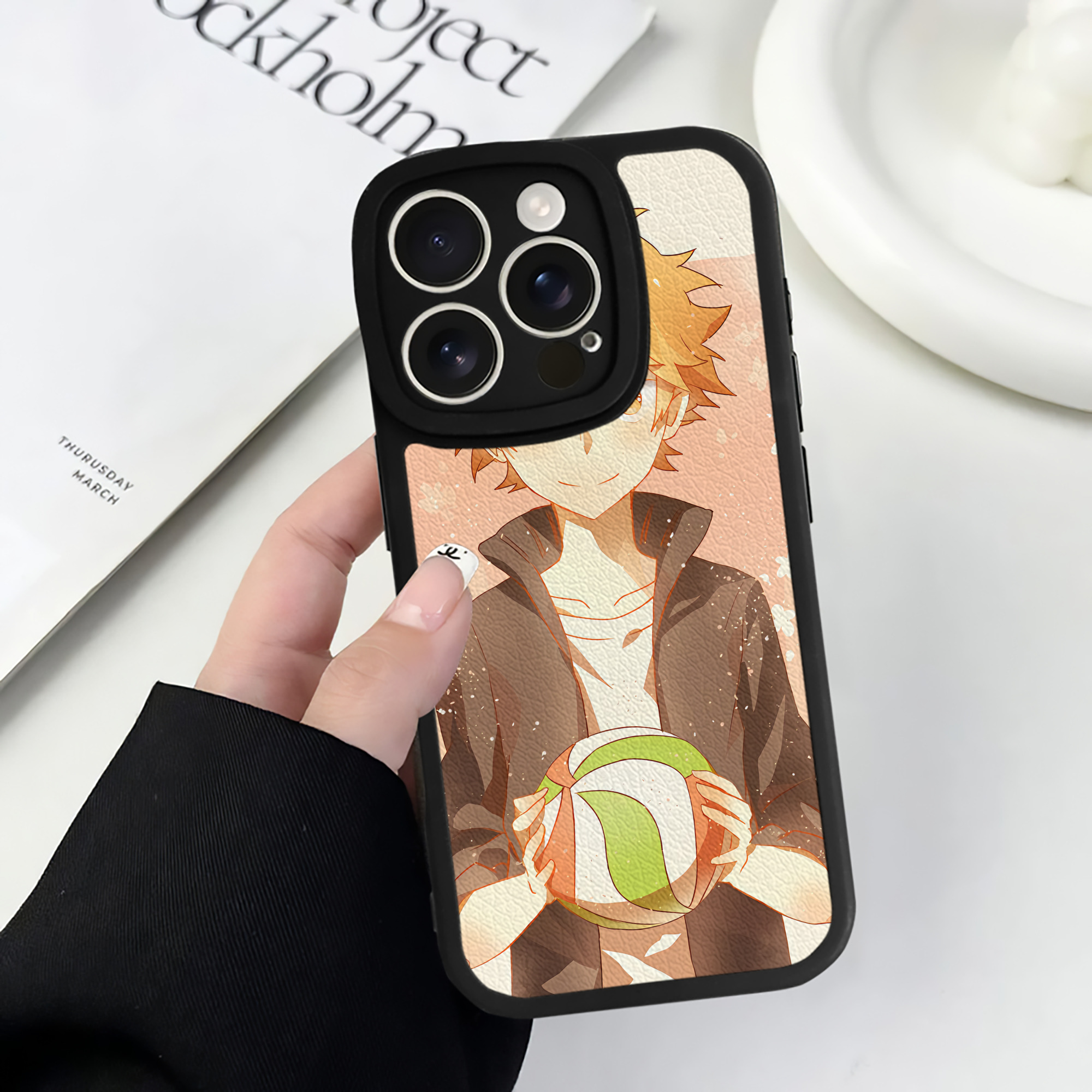 （画像用） ハイキュー!! Haikyu!! 【iPhone 16シリーズ対応】シリコンスマホケース（レザー調） 材質：シリコン